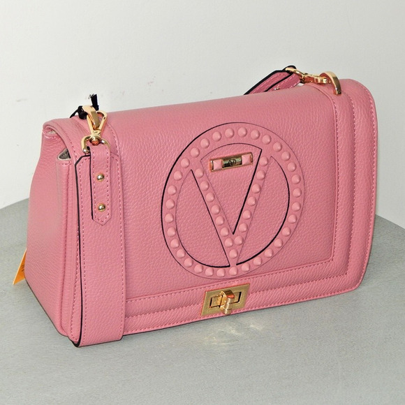 Valentino by Mario Valentino Alice Rock Pink Leather Flap Shoulder Bag NWT - Picture 2 of 16